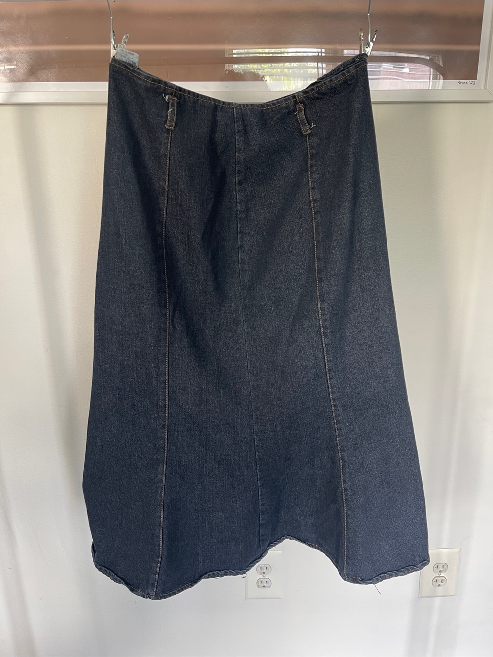 Dark Denim A-Line Maxi Skirt - Classic Indigo